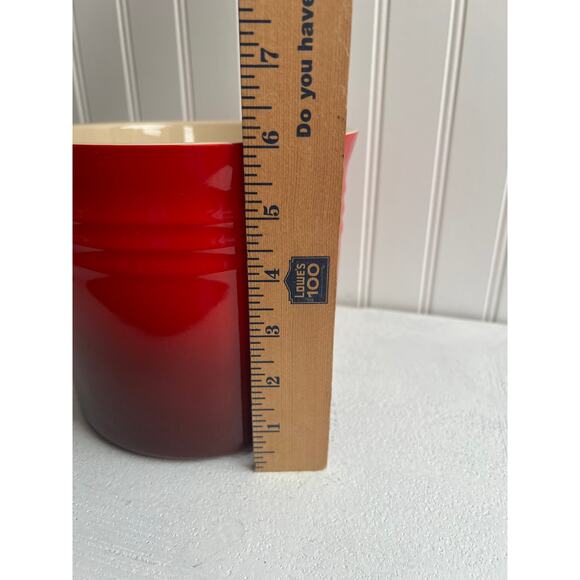 Le Creuset Stoneware Crock Utensil Holder Ombre Red | Kitchen Counter Decor - Picture 3 of 10
